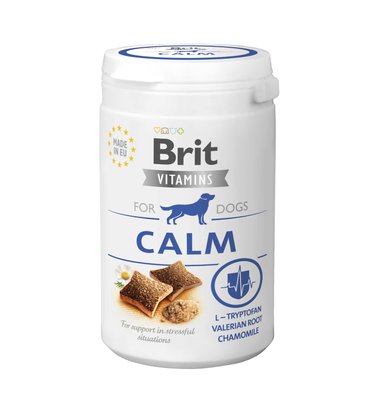 Вітаміни для собак Brit Vitamins Calm для нервової системи, 150 г, Вітаміни та добавки, Дорослі, Стрес і період адаптації, Комахи, Супер преміум, 540грн