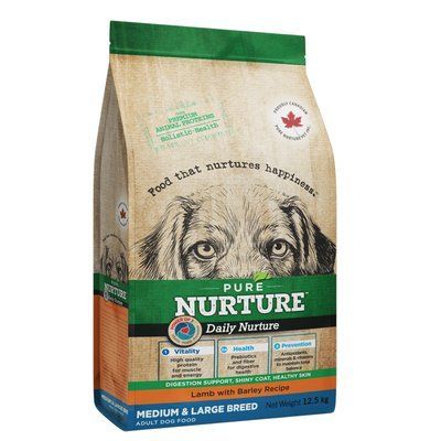Pure Nurture Daily Power of 3 Lamb with Barley Adult.Medium & Large Adult для дорослих собак середніх та великих порід з ягням та ячменем, 12,5кг, 12,5 кг, Корм сухий, Дорослі, Основний корм, Ягня, Холістік