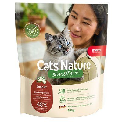 MC Nature Sensitive Insekt (Insekt) корм для котів із чутливим травленням з комахами, 400гр, 400 г, Корм сухий, Дорослі, Основний корм, Комахи, Супер-преміум