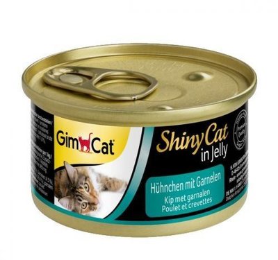 Вологий корм для котів GimCat Shiny Cat 70 г (курка та креветки), 70 г, Корм вологий, Дорослі, Основний корм, Курка, Супер преміум, 62грн