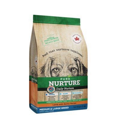 Pure Nurture Daily Power of 3 Lamb with Barley,Medium & Large Adult для дорослих собак середніх та великих порід з ягням та ячменем, 3кг, 3 кг, Корм сухий, Дорослі, Основний корм, Ягня, Холістік