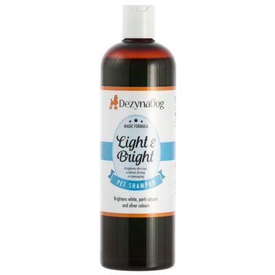 Шампунь Dezynadog Light Bright для посилення кольору білих срібних та кольорових порід собак додає блиск та посилює колір 500 мл, Догляд та гігієна, 161грн