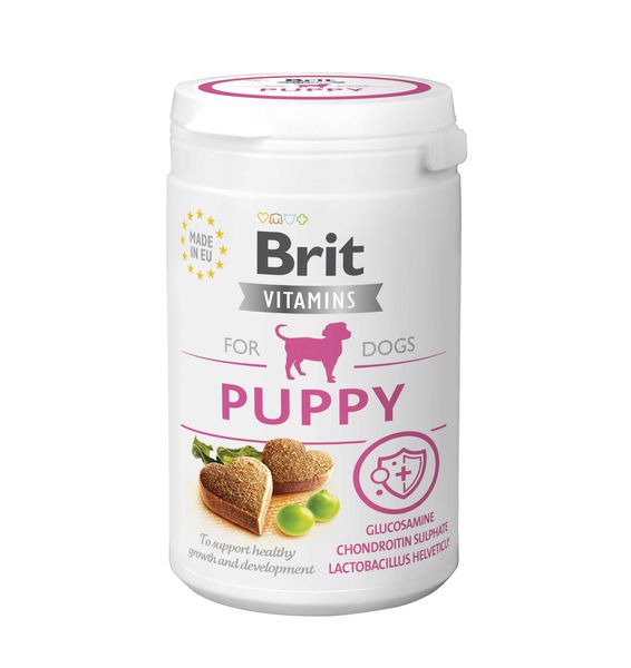 Вітаміни для цуценят Brit Vitamins Puppy для здорового розвитку, 150 г, Вітаміни та добавки, Цуценята, Для росту і розвитку, Лосось, Супер преміум, 654грн