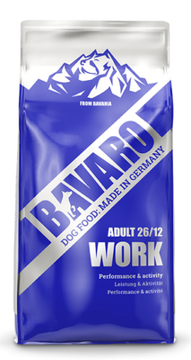 BAVARO WORK 26/12 ADULT Сухий корм для собак з інтенсивними навантаженнями, 18 кг, Корм сухий, Дорослі, З інтенсивними навантаженнями, На основі м'яса, Преміум, 1484грн