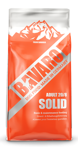 BAVARO SOLID 20/8 ADULT Сухой корм для собак всех пород, 18 кг, Корм сухой, Взрослые, Основной корм, На основе мяса, Премиум, 1255грн