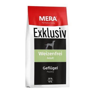 MERA EXCLUSIV weizenfrei Adult Geflugel корм для собак з птицею (без пшениці), 15 кг, Корм сухий, Дорослі, Основний корм, Домашня птиця