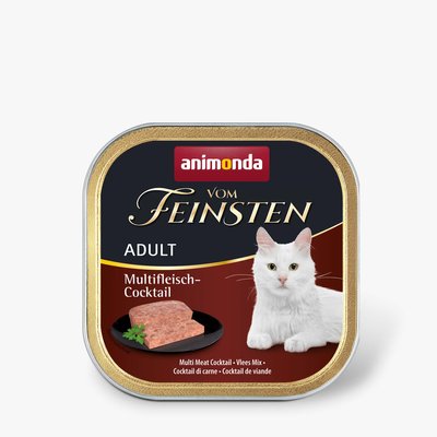 Вологий корм для котів Animonda Vom Feinsten Adult Multi Meat Cocktail | 100 г (мультим'ясний коктейль), 100 г, Корм вологий, Дорослі, Основний корм, На основі м'яса, Супер преміум, 46грн