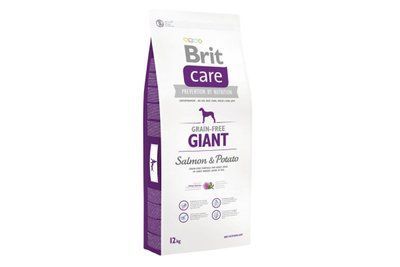 Сухой гипоаллергенный корм Brit Care Grain Free Giant Salmon & Potato, 12 кг, Корм сухой, Взрослые, Основной корм, Лосось, Супер премиум, 674грн