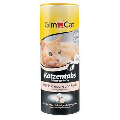 Ласощі для котів GimCat Katzentabs Mascarpone & Biotion 425 г (для шкіри та шерсті), 425 г, Ласощі, Дорослі, Для здоров'я шкіри та шерсті, Супер преміум, 197грн
