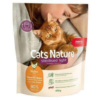MC Nature Sterilised Light Chiken (Huhn) корм для стерилізованих та кастрованих котів з куркою, 400гр, 400 г, Корм сухий, Дорослі, Основний корм, Курка, Супер-преміум