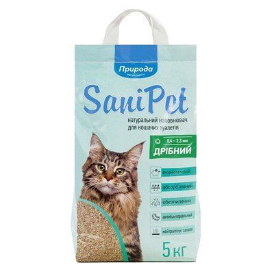 Наповнювач для котячого туалету Природа Sani Pet 5 кг - бентонітовий, 5 кг, Наповнювач