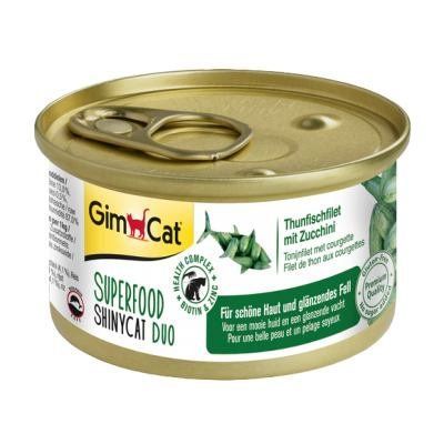 Вологий корм для котів Shiny Cat SUPERFOOD 70 г (тунець з цукіні), 70 г, Корм вологий, Дорослі, Основний корм, Тунець, Супер преміум, 18грн