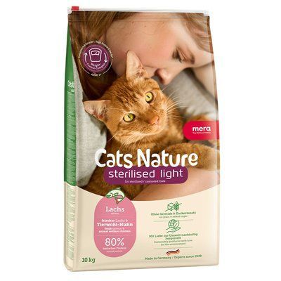 MC Nature Sterilised Light Salmon (Lachs) корм для стерилізованих та кастрованих котів з лососем, 10кг, 10 кг, Корм сухий, Дорослі, Основний корм, Лосось, Супер-преміум