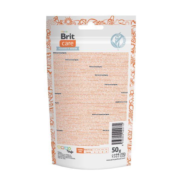 Ласощі для котів Brit Care Digestion - тунець, 50 г, Ласощі, Дорослі, З чутливим травленням, Тунець, Супер преміум, 25грн