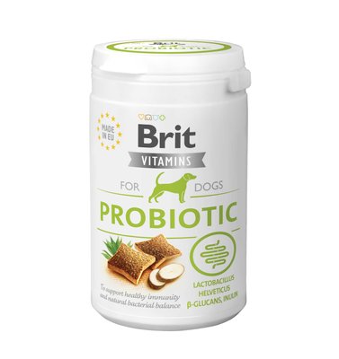 Витамины для собак Brit Vitamins Probiotic с пробиотиками, 150 г, Витамины и добавки, Взрослые, С чувствительным пищеварением, Курица, Супер премиум, 630грн