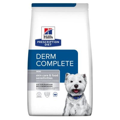 Сухой корм для собак Hill's Prescription Diet Canine Derm Complete Mini при пищевой аллергии у взрослых собак малых и миниатюрных пород -с рисом и яйцом, 1 кг, Корм сухой, для малых пород, При пищевой аллергии, Яйцо, Супер премиум, 832грн