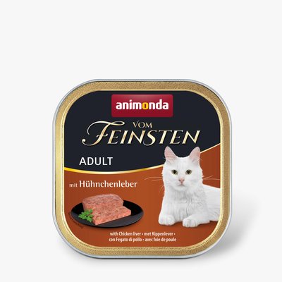 Вологий корм для котів Animonda Vom Feinsten Adult with Chicken liver | 100 г (куряча печінка), 100 г, Корм вологий, Дорослі, Основний корм, Печінка, Супер преміум, 52грн