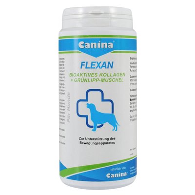 Вітаміни для собак Canina «Flexan» порошок 150 г (для суглобів), 150 г, Вітаміни та добавки, всі стадії життя, Для підтримки здоров'я суглобів, 643грн