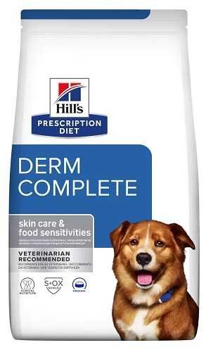 Сухий корм для собак Hill’s Prescription Diet Derm Complete при харчовій алергії та атопічному дерматиті, 4 кг, Корм сухий, Дорослі, При харчової алергії, Яйце, Супер преміум, 2566грн