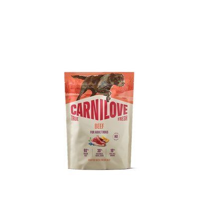 Корм сухий Carnilove True Fresh Beef для cобак яловичина, 1.5 кг, Корм сухой, Взрослые, Основной корм, Говядина, Холистик, 252грн