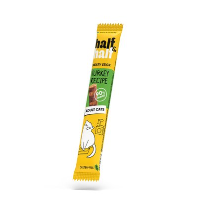 Ласощі для котів Half&Half Meaty Stick Adult 5 г - індичка, 5 г, Ласощі, Дорослі, Для заохочення, Індичка, Преміум, 11грн