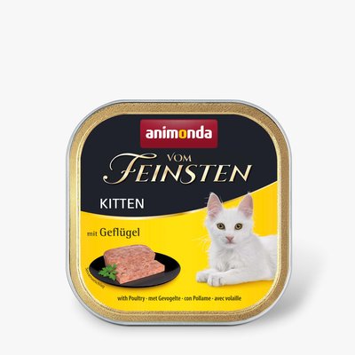 Вологий корм Animonda Vom Feinsten Kitten with Poultry для кошенят | 100 г (птиця), 100 г, Корм вологий, Кошенята, Основний корм, Домашня птиця, Супер преміум, 52грн