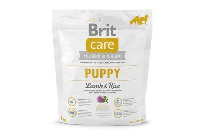 Сухой гипоаллергенный корм для щенков Brit Care Puppy Lamb & Rice с ягненком и рисом, 1 кг, Корм сухой, Щенок, Основной корм, Ягненок, Супер премиум, 55грн