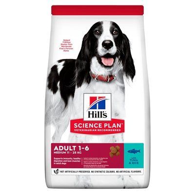 Сухой корм для собак Hill&rsquo;s Science Plan Adult Medium Breed - тунец и рис, 2.5 кг, Корм сухой, Взрослые, Основной корм, Тунец, Супер премиум