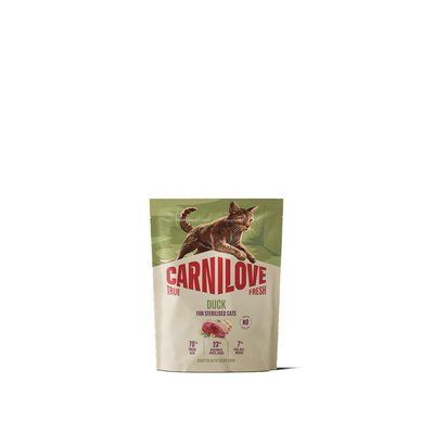 Корм сухой Carnilove True Fresh Duck Sterilised для стерилизованных кошек утка, 400 г, Корм сухой, Взрослые, Для стерилизованных, Утка, Холистик, 98грн