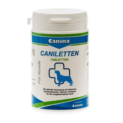 Витаминно-минеральный комплекс для взрослых собак Canina «Caniletten» (витамины и минералы), 300 г, Витамины и добавки, Взрослые, Для обогащения витаминами, 552грн