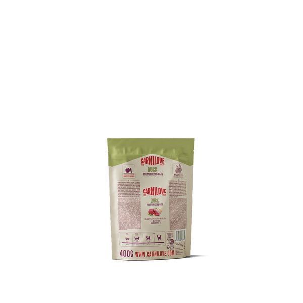 Корм сухой Carnilove True Fresh Duck Sterilised для стерилизованных кошек утка, 400 г, Корм сухой, Взрослые, Для стерилизованных, Утка, Холистик, 98грн