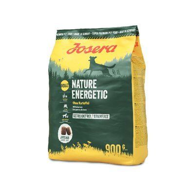 Josera Dog Nature Energetic - Сухий беззерновий корм для дорослих активних собак., 900 г, Корм сухий, Дорослі, Для активних, На основі м'яса, Супер преміум