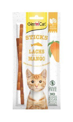 Ласощі для котів GimCat Superfood Duo-Sticks 3 шт. (лосось), 3 шт, Ласощі, Дорослі, Для заохочення, Лосось, Супер преміум, 17грн
