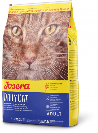 Josera DailyCat - Сухой корм с птицей и картофелем для взрослых кошек с чувствительным пищеварением, 400 г