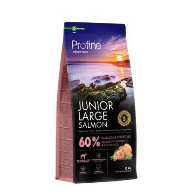 Корм сухий Profine Junior Large Salmon and Potatoes для цуценят та юніорів великих порід, з лососем та картоплею, 12 кг, Корм сухий, Цуценята, З чутливим травленням, Лосось, Супер преміум, 731грн
