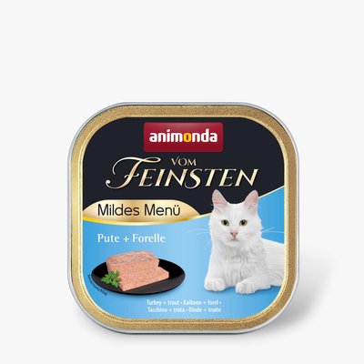 Вологий корм для котів Animonda Vom Feinsten Adult Turkey + Trout | 100 г (індичка та форель), 100 г, Корм вологий, Дорослі, З чутливим травленням, Індичка, Супер преміум, 60грн